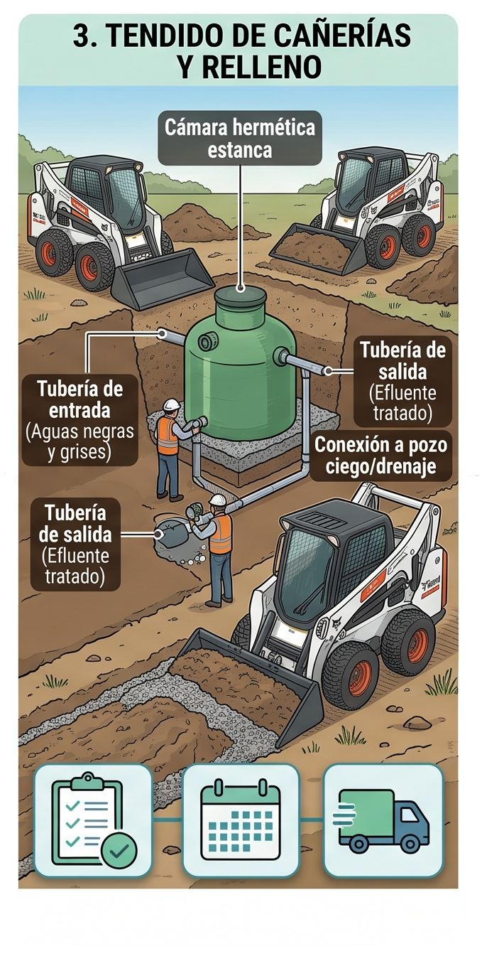 Colocación de cámara séptica