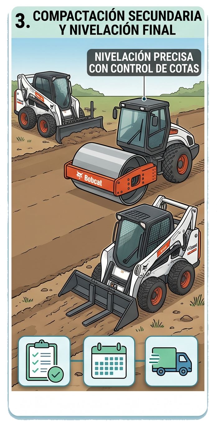 Compactación de base para obra