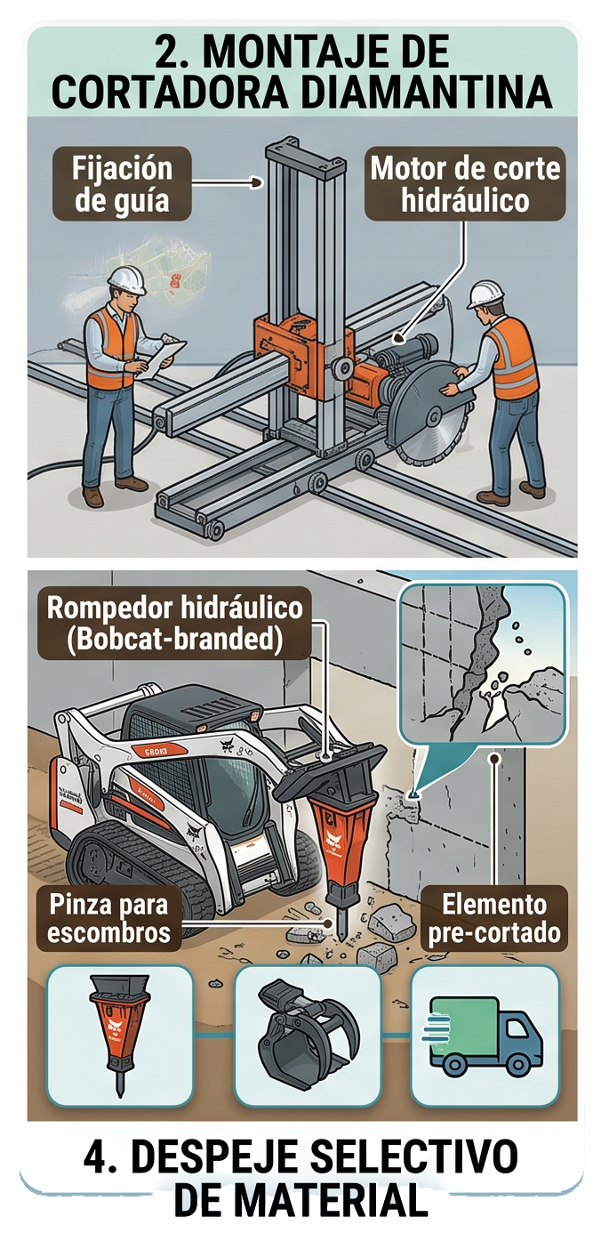 Corte de precisión en hormigón armado