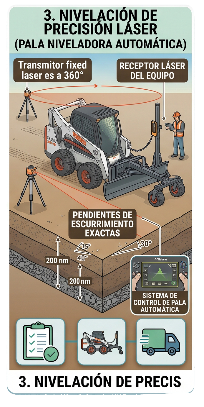Emparejado y nivelación de suelo en obra