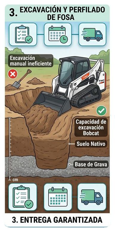 Perforación en obra con máquina hoyadora
